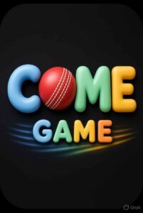 Come Game official logo – Fantasy Cricket App with cricket ball