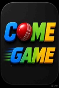Come Game official logo – Fantasy Cricket App with cricket ball